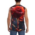 thumbnail image 4 of Fotbe Men's Artistic Dewdrop Rose Print Men's Sleeveless Muscle Tank Tops Casual T-Shirts for Gym Workout Beach-Large, 4 of 8