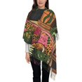 thumbnail image 4 of Cauagu Dog On Floral Couch Print Women Wrap Shawl tassels Scarves Retro Scarf 77.6"X28.3", 4 of 8