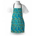 thumbnail image 3 of Floral Apron Modern Design Sketchy Garden Daisy Like Flowers Leaves with Abstract Art, Unisex Kitchen Bib Apron with Adjustable Neck for Cooking Baking Gardening, Blue Yellow and White, by Ambesonne, 3 of 3