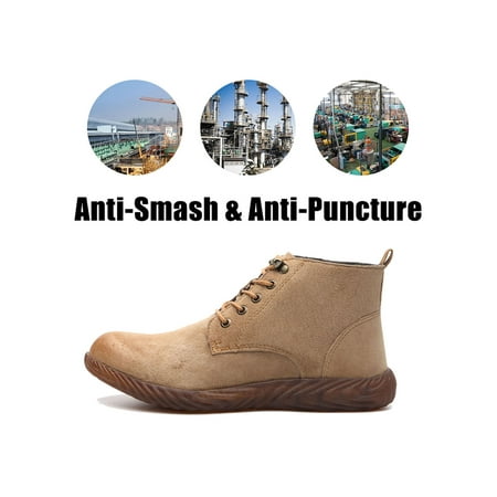 

Crocowalk Men s Work Safety Steel Toe Boots Lightweight Breathable Industrial Construction Boots Sneaker