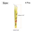 thumbnail image 2 of Precisión Curva Punta Pinza Inoxidable Acero Multifuncional Amarillo con Flor Estampado 4uds Unique Bargains pinzas industriales, 2 of 5