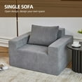 thumbnail image 5 of Modern Square Sofa with a Cushion, Single Foam Couch with Pillow, Bean Bag Chairs for Adults, Large Bean Bag Sofa for Living Room/Bedroom/Gaming Room, Plain Grey, 5 of 9