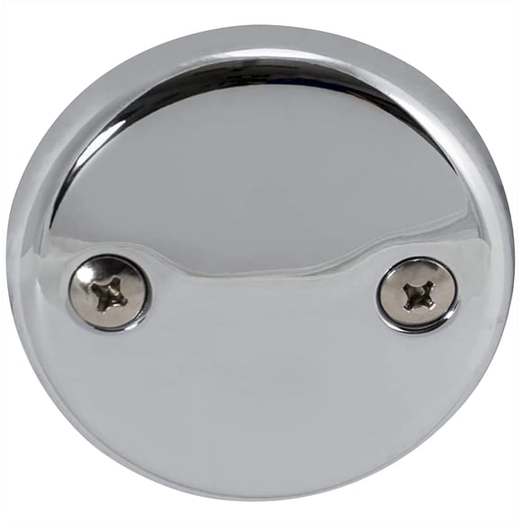EZ-FLO Placa frontal de desbordamiento para bañera de dos orificios con tornillos de latón cromado 35245