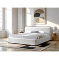 thumbnail image 4 of Omax Decor Aspen Upholstered Platform King Bed in White Cream Boucle Fabric, 4 of 9