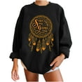 thumbnail image 1 of DPTALR Women Print Loose O-Neck Long-Sleeved Fleece Oversized Sweatshirt Pullover, 1 of 6