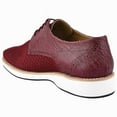 thumbnail image 3 of LIBERTYZENO Mens Casual Shoes Textile And Lizard Print Leather Lace-Up Oxford Casual Shoes For Mens Gutta Burgundy 10.5, 3 of 7