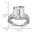 thumbnail image 2 of Primal Gold 14 Karat White Gold 12x10mm Emerald Cut Cubic Zirconia and VS Diamond Ring, 2 of 3