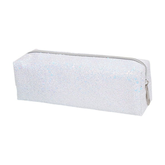 Stationery Organizer, Pencil Case, Glitter Shiny Portable Zipper Storage Bag, Multi-Function Travel Makeup and Cosmetic Pouch for Daily Study and Work