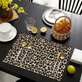 thumbnail image 3 of Set of 6 Cheetah Pattern Table Mats, Flax Linen Heat Resistant Wrinkle Free with Romantic Animal Print for Tropical Dining Decor and Chic Kitchen, 3 of 5
