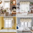 thumbnail image 6 of Rod Pocket Window Valances Spring Farm Gradient Botanical Short Kitchen Curtains Watercolor Leaf Linen Texture Window Treatment Drapes for Bedroom Bathroom Living Room 60x18In,1 Panel, 6 of 9
