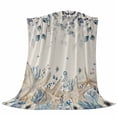 thumbnail image 6 of Blue Beige Coastal Blanket Soft Cozy Warm Throw Blanket for Couch, Plush Fuzzy Flannel Fleece Blankets for Sofa, Beach Starfish Summer Eucalyptus Rustic Bed Blankets Gifts for Men, 50"x60", 6 of 9