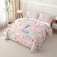 thumbnail image 3 of Castle Fairy Unicorn Letter L Twin Quilt Set,Cartoon Animal Twin Coverlet Set for Girls, 3 of 7