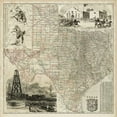 thumbnail image 3 of Vision Studio 15x15 Black Modern Framed Museum Art Print Titled - Map of Texas, 3 of 5