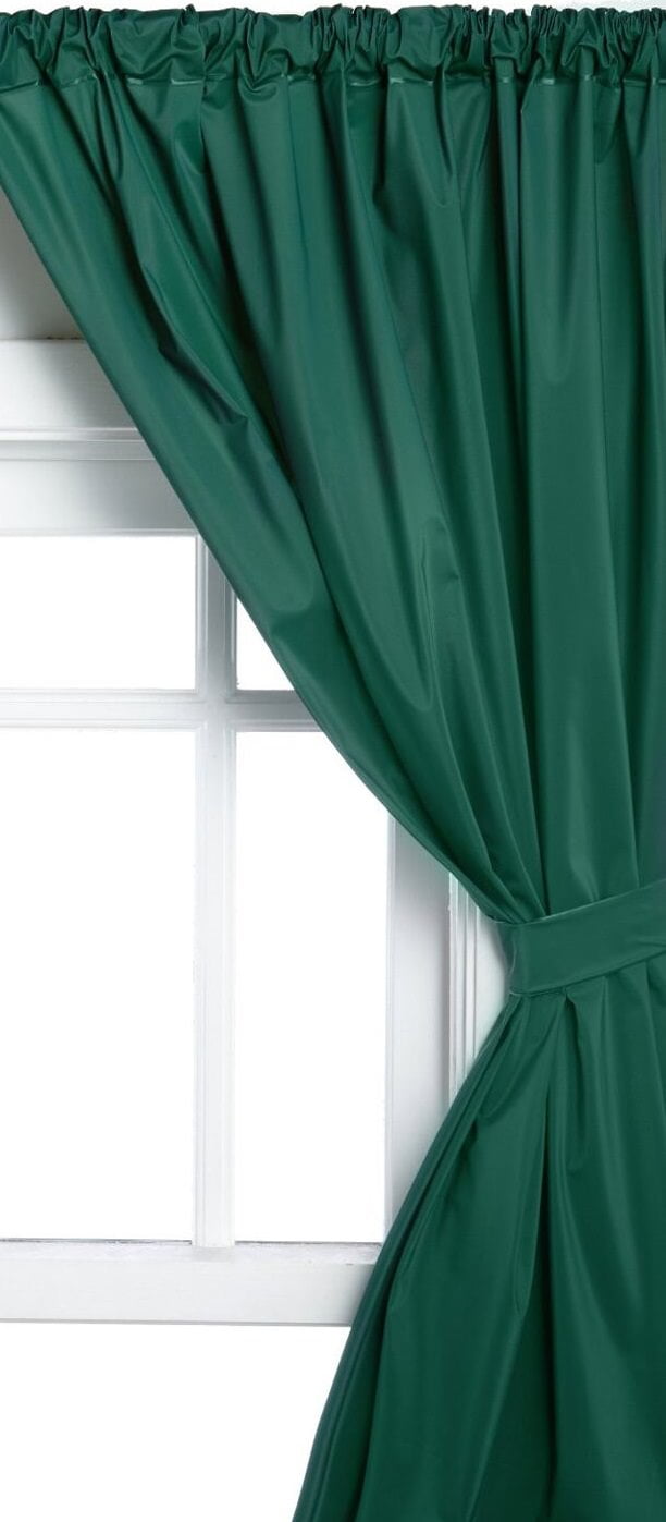 Royal Bath 5 Gauge Vinyl Window Curtains With Two Panels And Two Tie