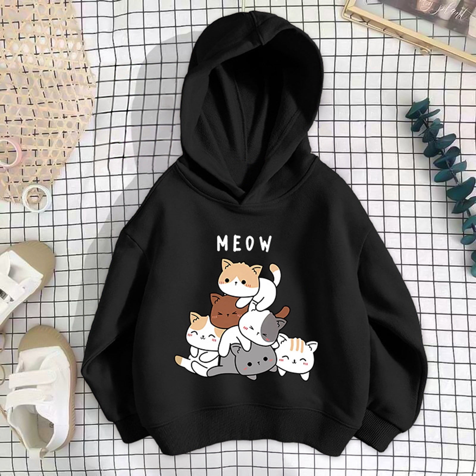Sweat à Capuche Fille - Imprimé Lapin | Tissu Doux Polyester | Chaud Pour Hiver | Style Décontracté Rayé | Taille 2-13 Ans - 7