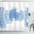 thumbnail image 1 of Ambesonne Geometric Shower Curtain, Old Worn out Mosaic, 69"Wx84"L, Pale Blue, 1 of 3