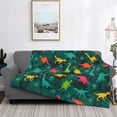 thumbnail image 2 of Naloa Colorful Dinosaurs Flannel Fleece Throw Blanket for Bed Couch, Thick Blanket - All Seasons Suitable for Women, Men and Kids-60"x50", 2 of 6