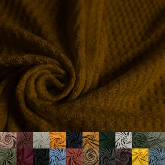 59" Wide Rayon Spandex Waffle Open Knit Fabric -Anti Wrinkle,Breathable Fabric by the Yard-210 GSM-for Sewing, Apparel, Clothing, Headbands, Decorations, School, Home, and DIY Projects-Copper
