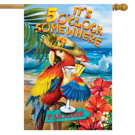 Briarwood Lane 5 O'Clock Paradise Summer House Flag