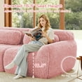 thumbnail image 5 of Aukfa 115" Faux Fur Modular Sectional Sofa, 3-Seater Deep Seat Boneless Couch for Living Room, Pink, 5 of 11