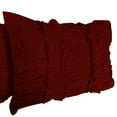 thumbnail image 3 of 2 Piece Ruched Ruffle Pattern Solid Burgundy Pillow Shams, (King 20X36 Pillow Cover), 100% Egyptian Cotton, 800 Thread Count, King Size, 3 of 3