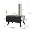 thumbnail image 5 of 28.25" H Pellet Outdoor Pizza Ovens, Black - 12" Stone, Peel, Waterproof Cover, 5 of 11