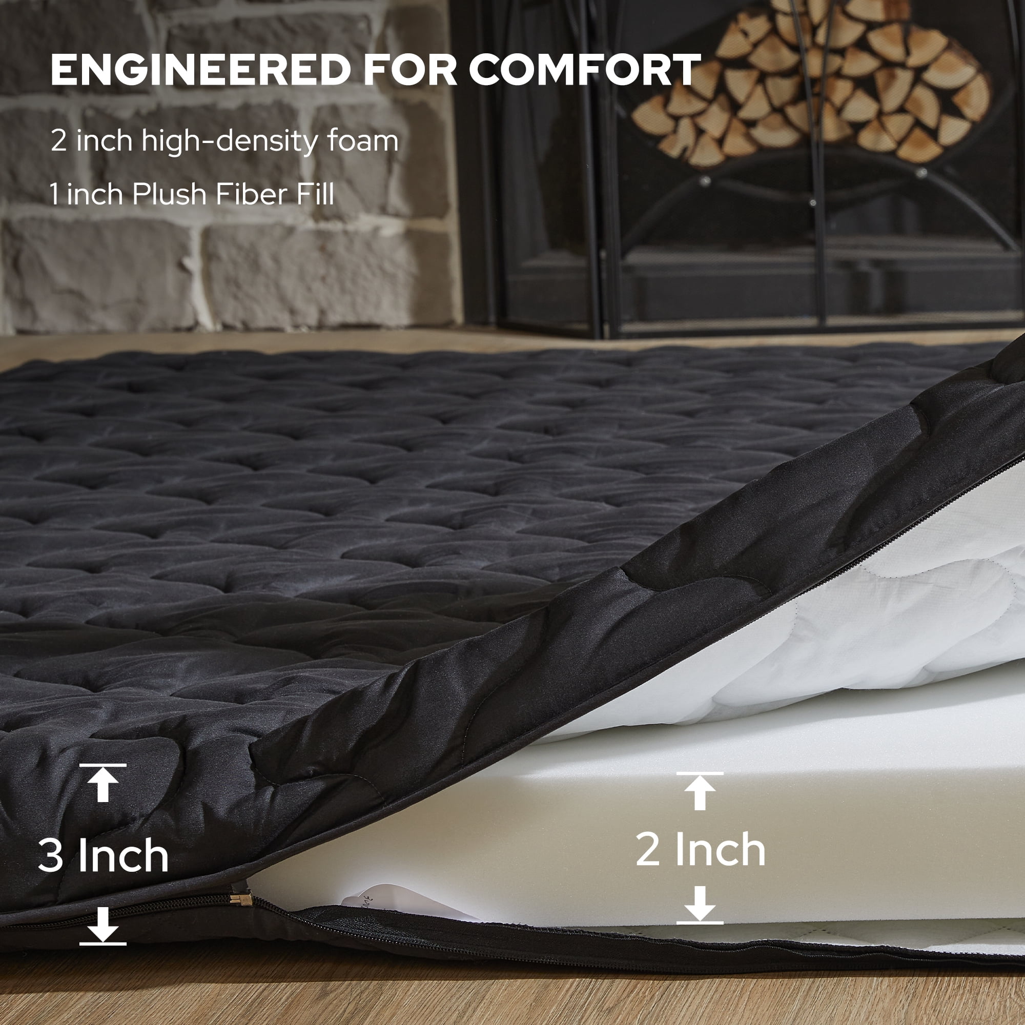 Japanese Futon Mattress, Floor Mattress Twin Size，Foldable Tatami Sleeping Pad with High Density Foam, Gray