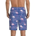 thumbnail image 3 of Kdxio Flamingo Print Mens Sleep Shorts Bottoms Soft Comfy Pajama Wear Pants with Drawstring Pockets, 3 of 7