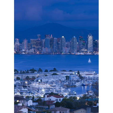 California, San Diego, City and Shelter Island Yacht Basin from Point Loma, Dusk, USA Print Wall Art By Walter (Best Peking Duck San Diego)