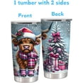 thumbnail image 3 of Christmas Gifts for Women-20 oz Stainless Steel Insulated Travel Tumbler Coffee Mug Cup-Funny Christmas Gifts for Women Men Friends Family, Highland Cow, 3 of 7