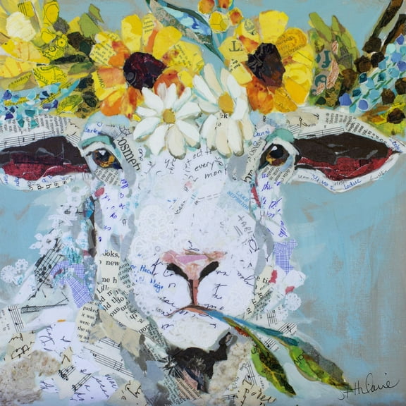 Marmont Hill Floral Sheep II by Elizabeth St. Hilaire Canvas Wall Art