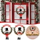 thumbnail image 1 of mfyjkho Letrero de madera de bienvenida para Navidad con guirnalda de enano soldado sin rostro, decoración navideña de madera para puerta para exhibición de temporada., 1 of 7