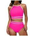 thumbnail image 2 of Womens Tankini Swimsuit Floral Print High Waist Bottom Adjustable Two Piece Swimwear Tummy Control Beach, 2 of 6