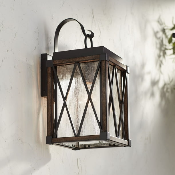 Possini Euro Design Rustic Outdoor Wall, Rustic Glass Lantern Light Fixture Design