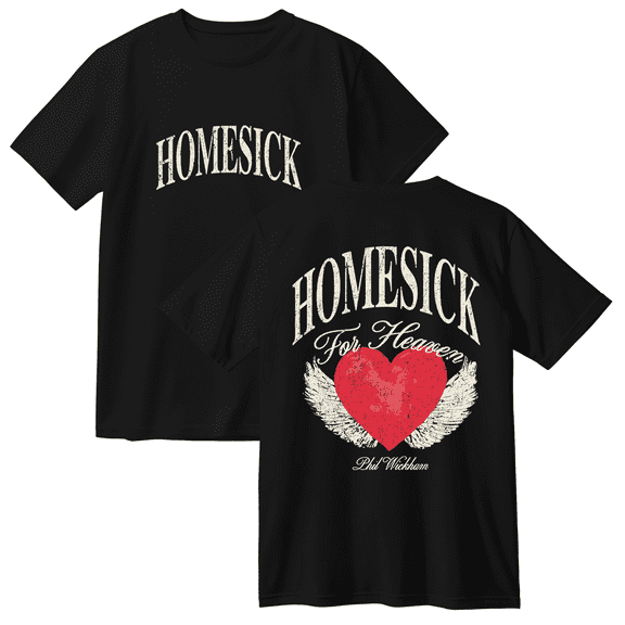 Phil Wickham Homesick For Heaven Heart Ache Cotton T-shirt Women Men Short Sleeve Crewneck Casual Streetwear Tee