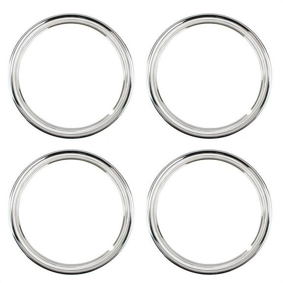 1940 Style Stainless Steel 15 Inch Beauty Ring, Ribbed, 4-Pack