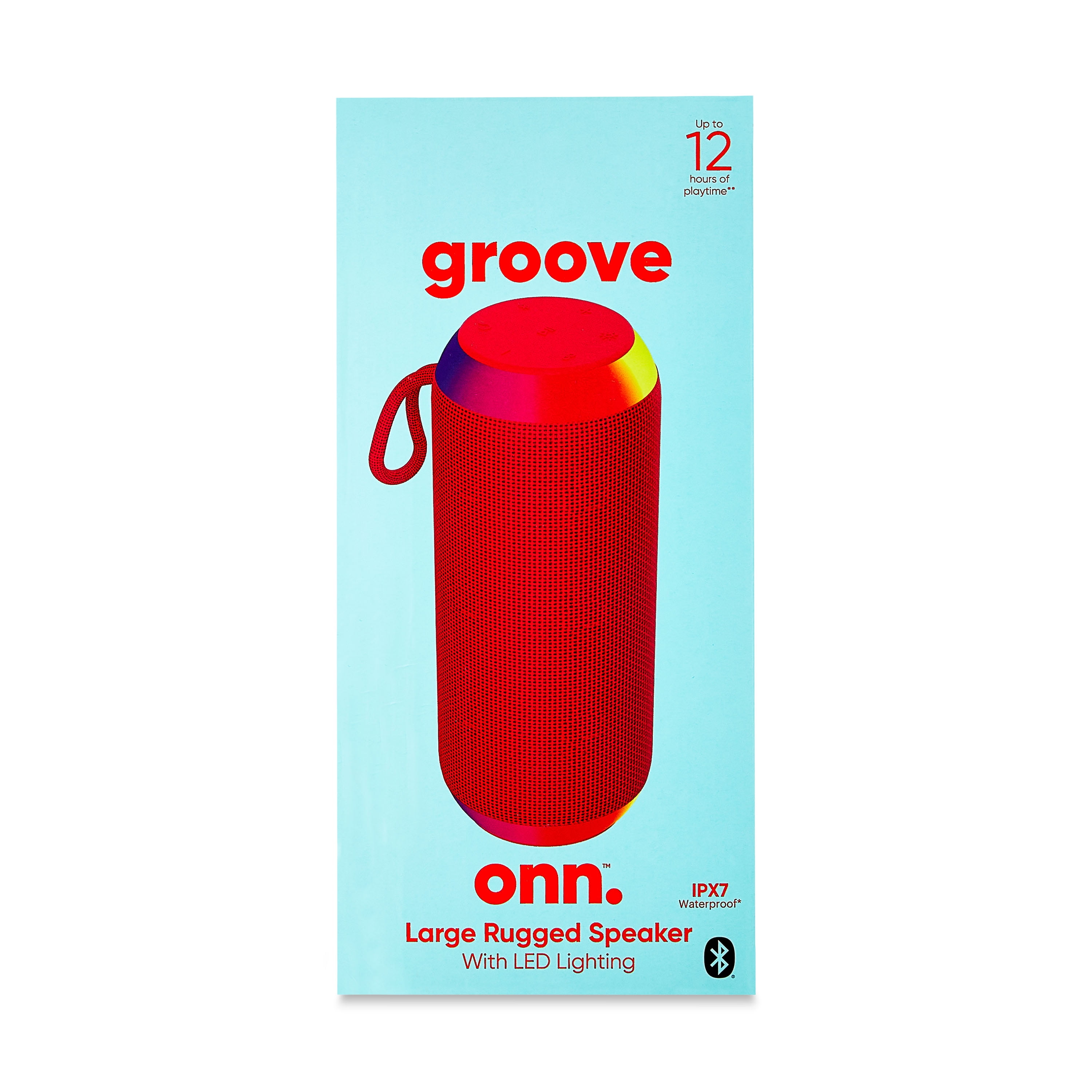 Onn.Rugged Portable Speaker with LED Lighting, Red  (图4)