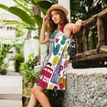 thumbnail image 2 of Picia London Symbols Print Women’s Sleeveless Midi Swing Dress – A-Line Pleated Tank Sundress, Comfortable and Flowy T-Shirt Dress, 2 of 7