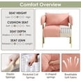 thumbnail image 5 of LAZZO Modern Velvet Barrel Accent Chair, Comfy Upholstered Reading Armchair for Living Room Bedroom, Pink, 5 of 8