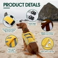 thumbnail image 3 of Kuoser Dog Life Jacket with Reflective Stripes, Adjustable Dog Life Vest, Yellow, S, 3 of 8