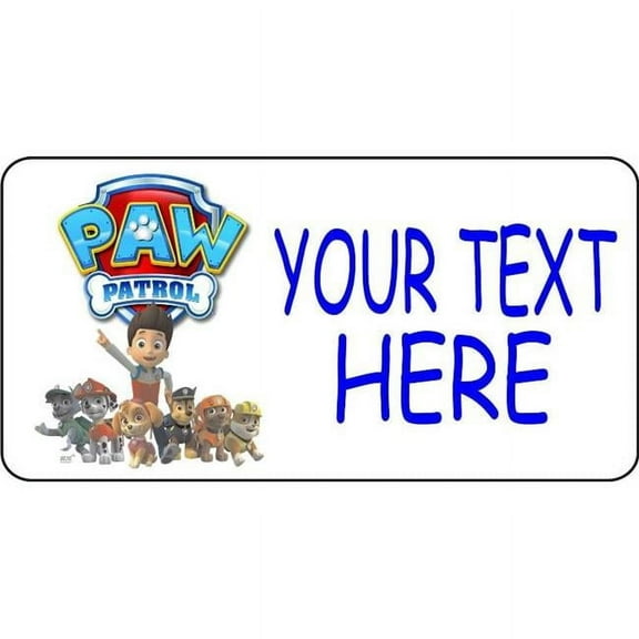 Paw Patrol Offset Photo License Plate