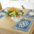 thumbnail image 4 of Ambesonne Irish Place Mats Set of 4, Celtic Love Knot, Standard Size, Dark Aqua White, 4 of 6