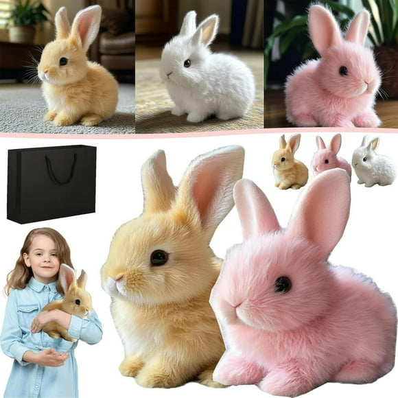 JUNWELLBunby - My Realistic Bunny Toy 2025 New Bunbi Realistic Bunny That Moves Interactive Realistic Bunny Toy Vitality Bliss Bunny Realistic Bunny Plush with Sounds and Movements