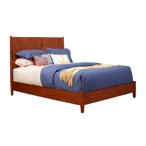 Flynn Mid Century Modern Full Size Panel Bed, Multiple Sizes, Multiple Colors