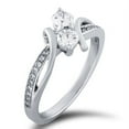thumbnail image 2 of Pompeii 1ct Two Stone Diamond Solitaire Engagement Anniversary Ring White Gold Jewelry, 2 of 2