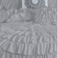 thumbnail image 3 of D.N.G. BEDDINGS 100% Egyptian Cotton 3 Piece Circle Ruffle Comforter Set with 1 Freebie Ruffle Pillow | 550 GSM Filled Microfiber - Twin/TwinXL Size, Silver Color - 800 Thread Count, 3 of 5