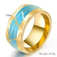 thumbnail image 4 of 10mm Gold/Silver 316L Titanium Steel Band Men's Blue Wedding Ring Sz 7-11, 4 of 7