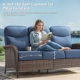 thumbnail image 4 of PARKWELL 8-Piece Outdoor Patio Furniture Set, 7-Seat High Back Wicker Cushioned Conversation Set with Coffee Table for Porch - Navy, 4 of 10
