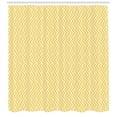 thumbnail image 3 of Ambesonne Lattice Shower Curtain, Zig Zag Stripes Monochrome, 69"Wx70"L, Yellow and White, 3 of 3