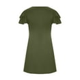 thumbnail image 6 of Dresses for Women 2025 Women'S Summer Dress Sleeveless Ruffle Sleeve Round Neck Mini Dress Solid Loose Short Flowy Dress Wedding Guest Dresses for Women Army Green M, 6 of 6